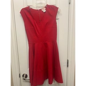 Red V-Neck Dress